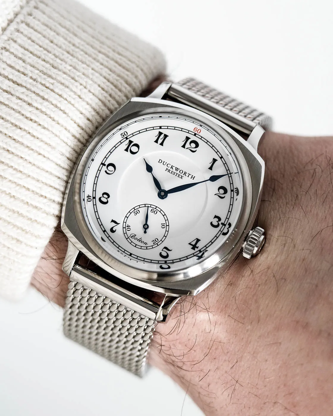 Duckworth Prestex Bolton Small Seconds White Mesh Bracelet