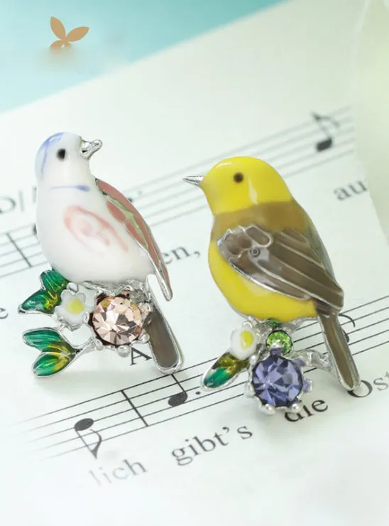 Earrings Lovely Bird Ear Pins Animal Rhinestones