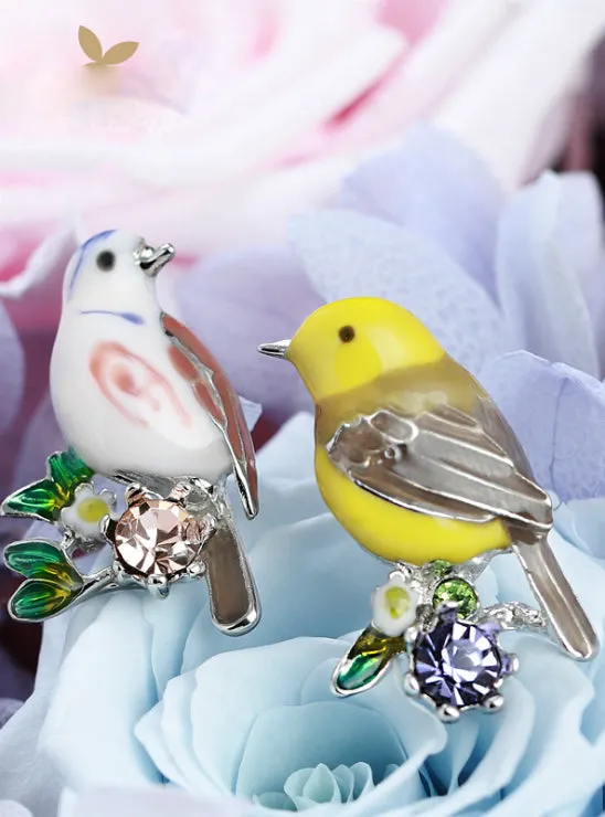 Earrings Lovely Bird Ear Pins Animal Rhinestones