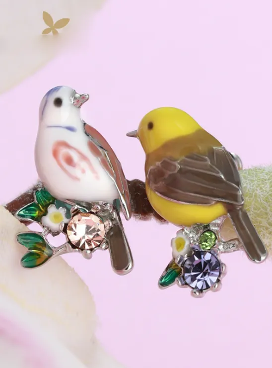 Earrings Lovely Bird Ear Pins Animal Rhinestones