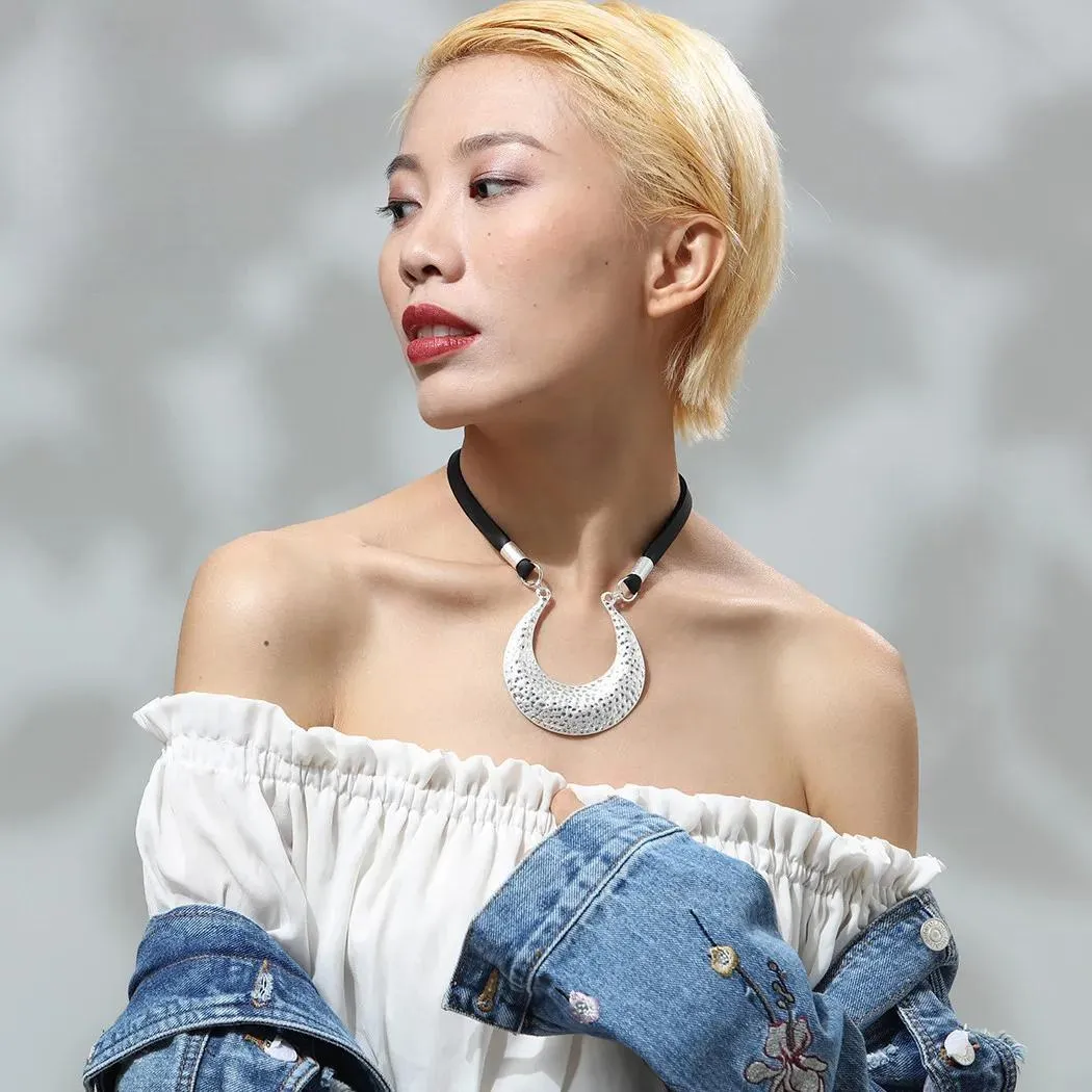Fashion Jewelry Choker Necklaces for Women Silver Color Pendants