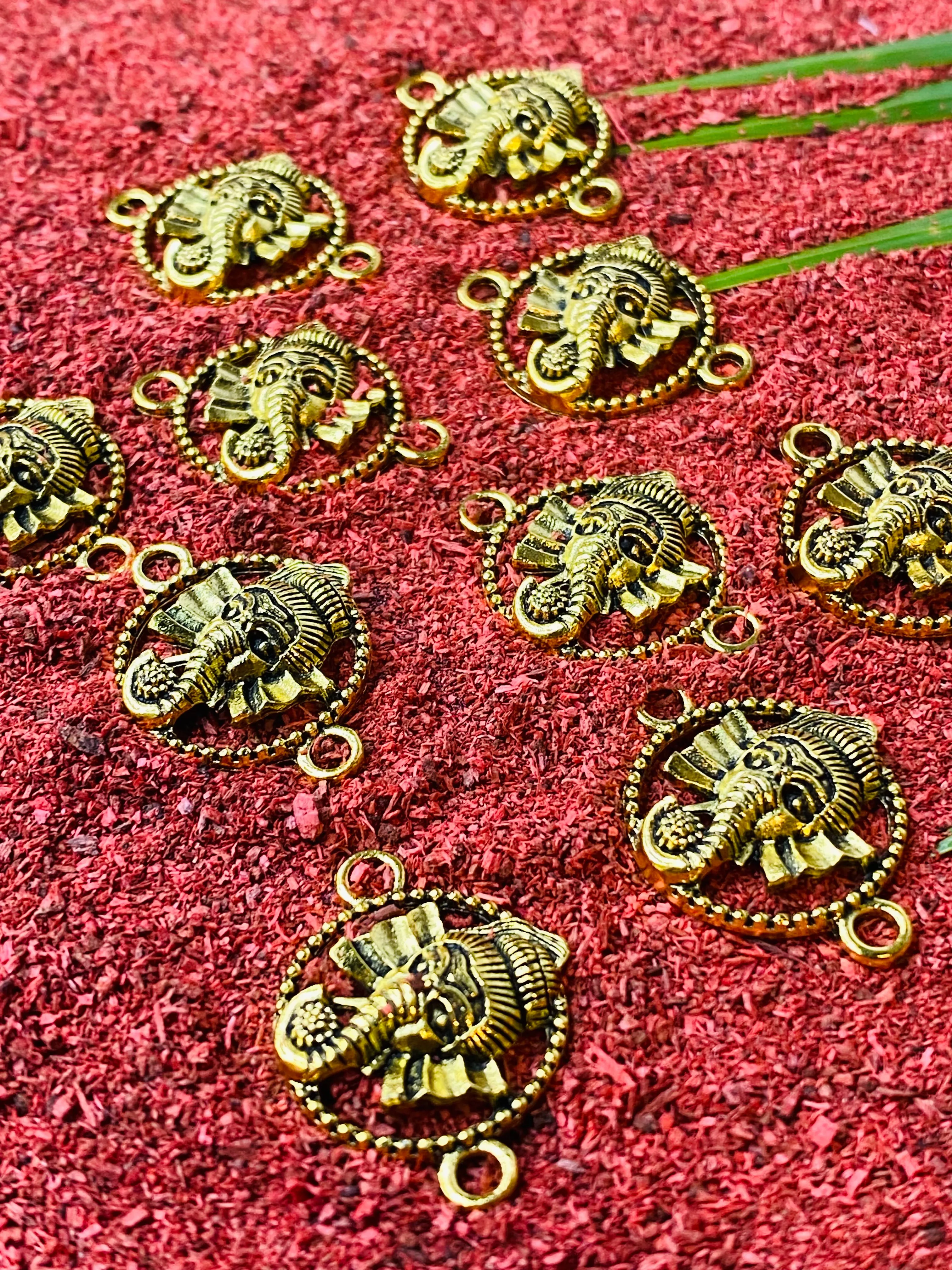 Ganesha (Round) Metal Charm Set - Set of 5