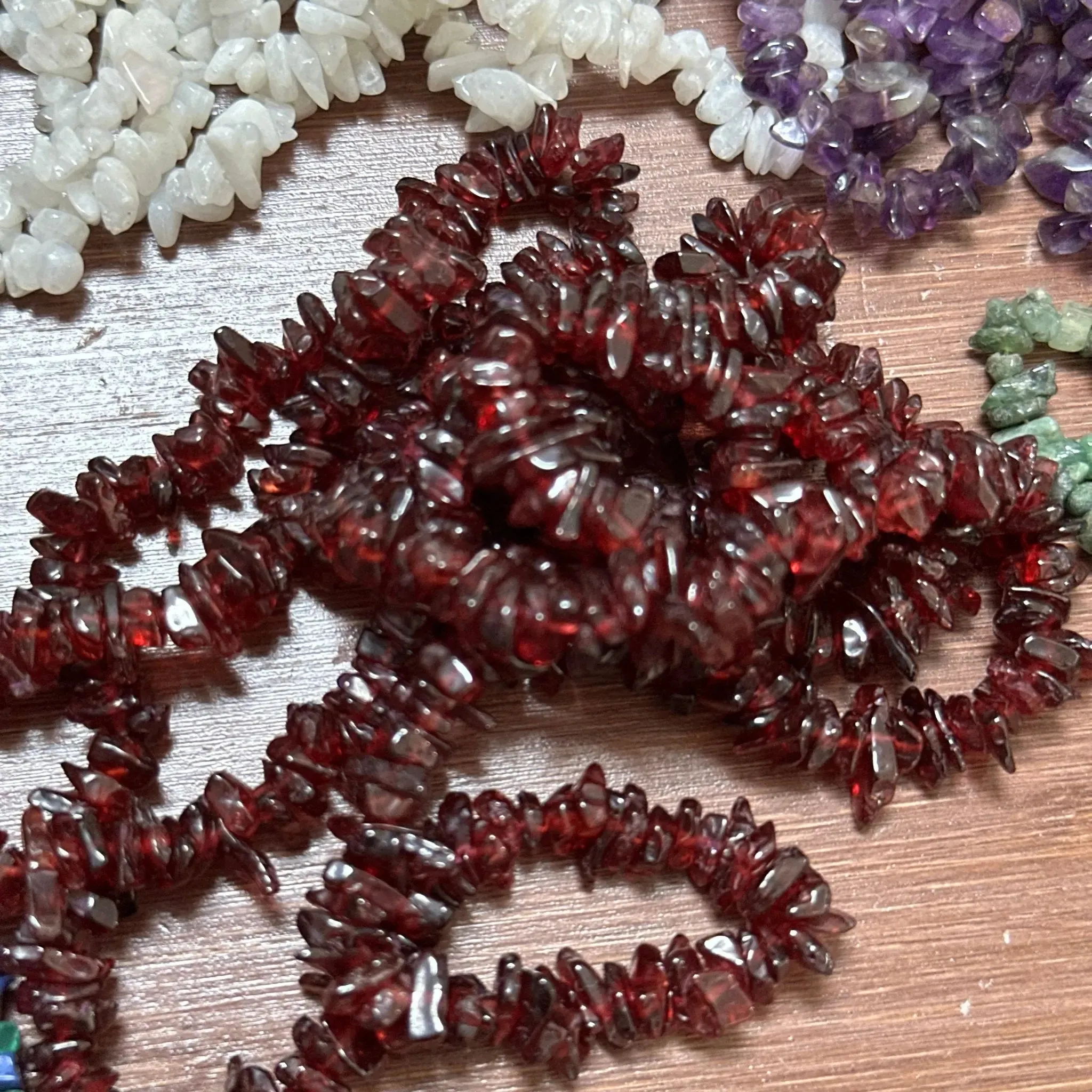 Gemstone Chip Necklaces 33 nch