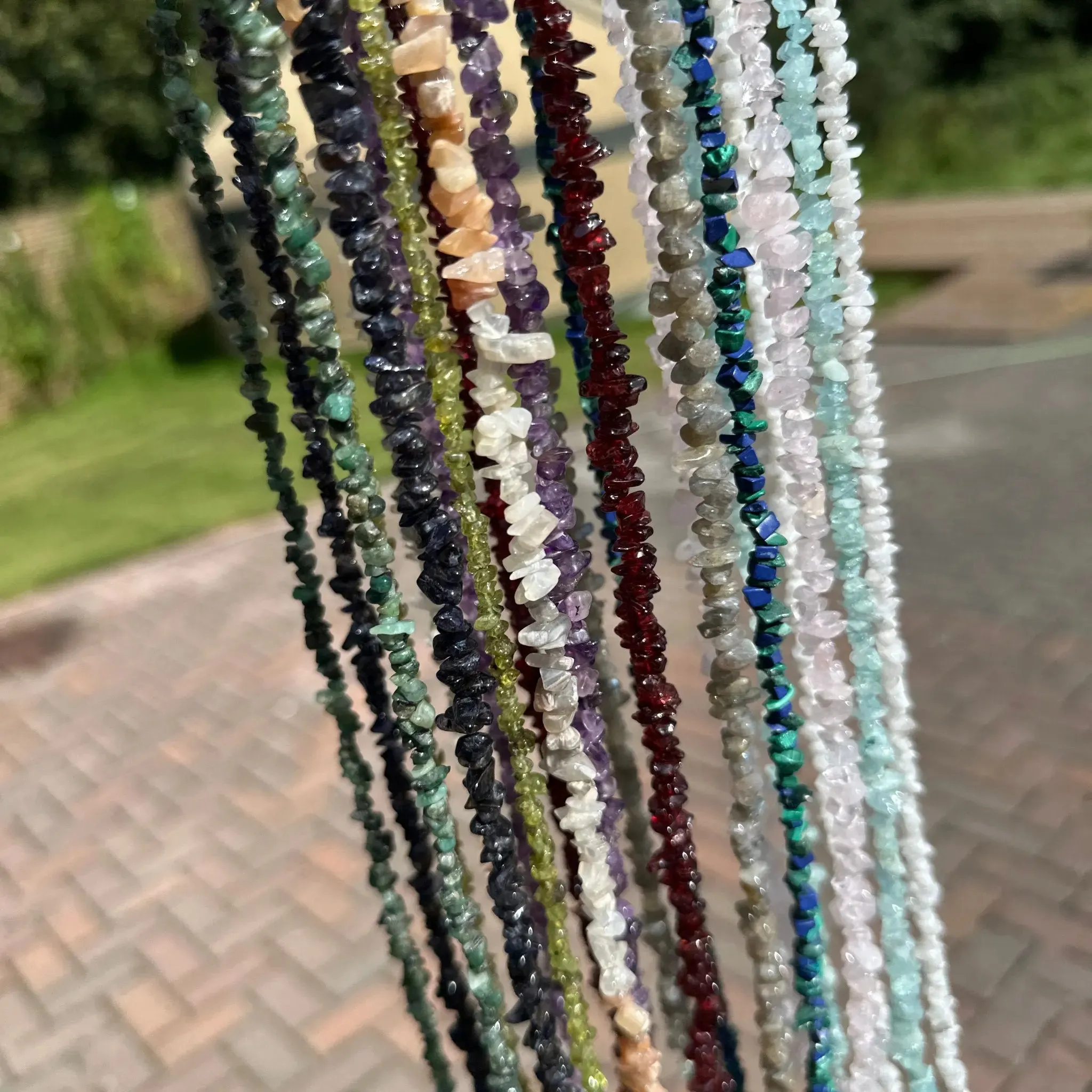 Gemstone Chip Necklaces 33 nch