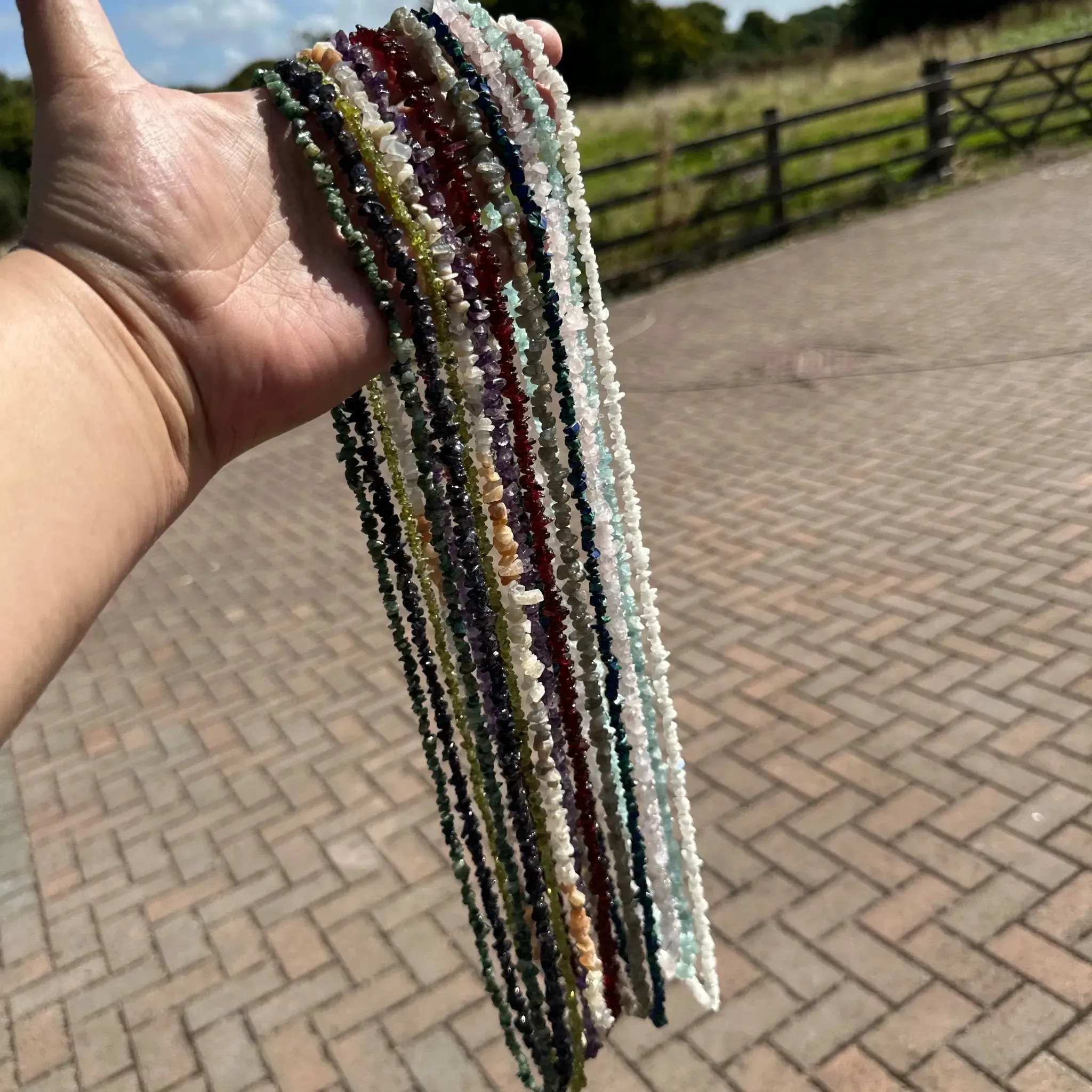 Gemstone Chip Necklaces 33 nch