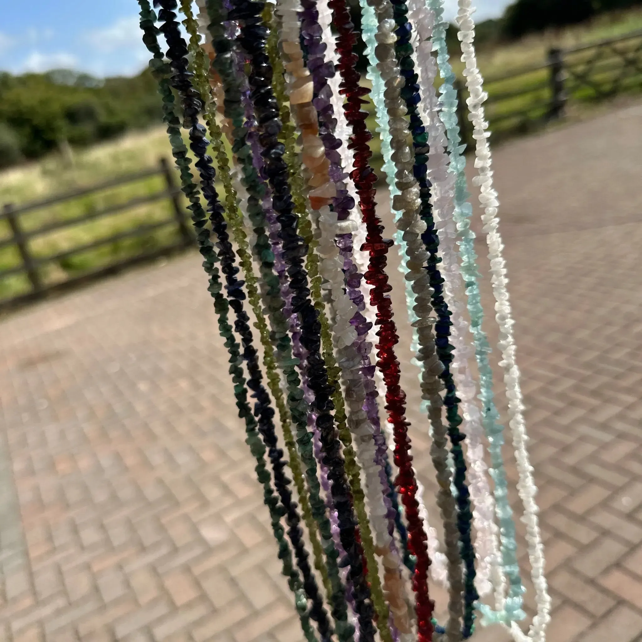 Gemstone Chip Necklaces 33 nch
