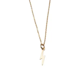 Gold Filled Tiny Lightning Bolt Charm Necklace