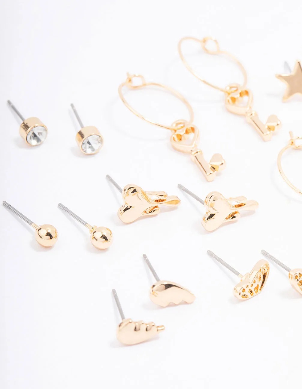 Gold Pearl Drip Heart Earring 12-Pack