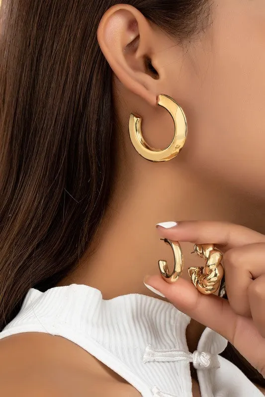 Gold Trio Hoop Earring Set