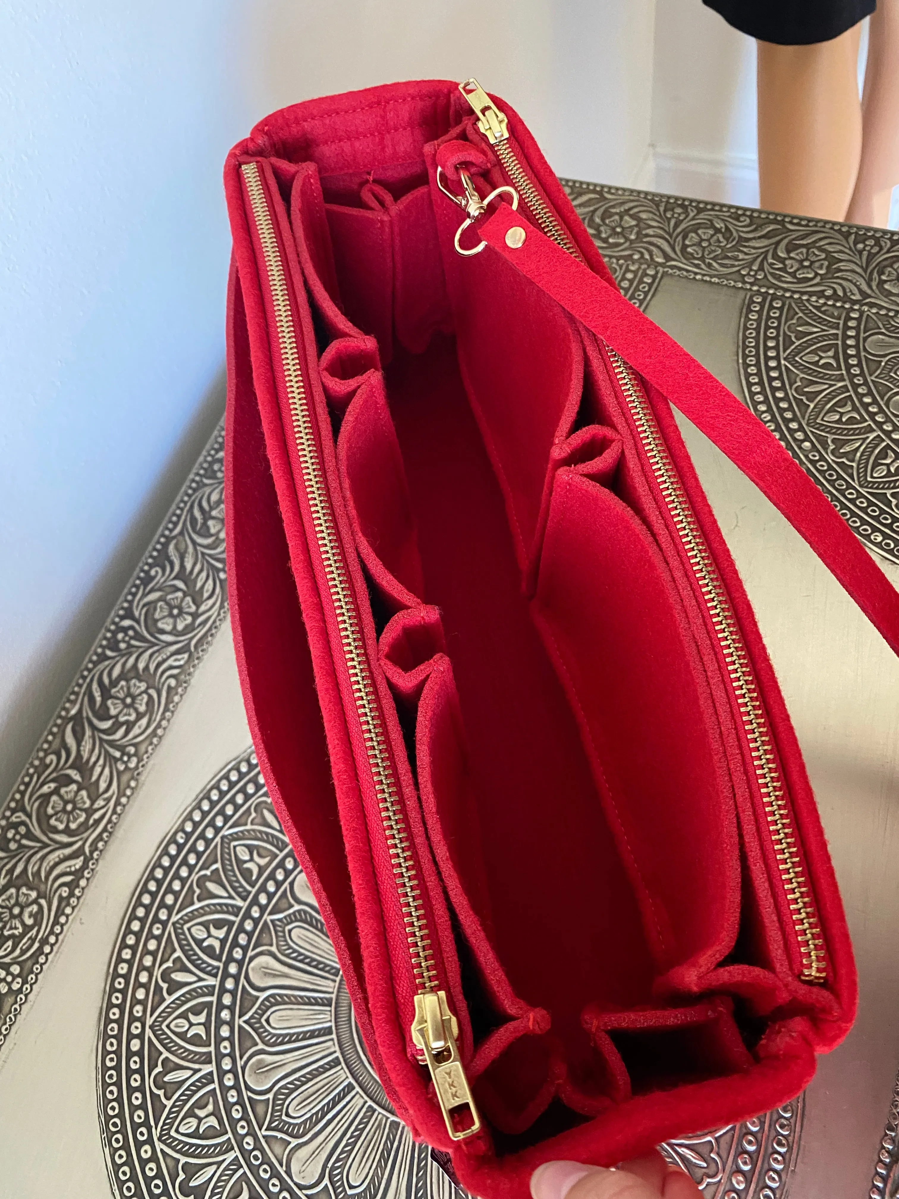Graceful PM LV Purse Organizer Insert, 3mm Felt, Cherry Red Shaper/Liner/Protector, Only @AlgorithmBags® for Louis Vuitton
