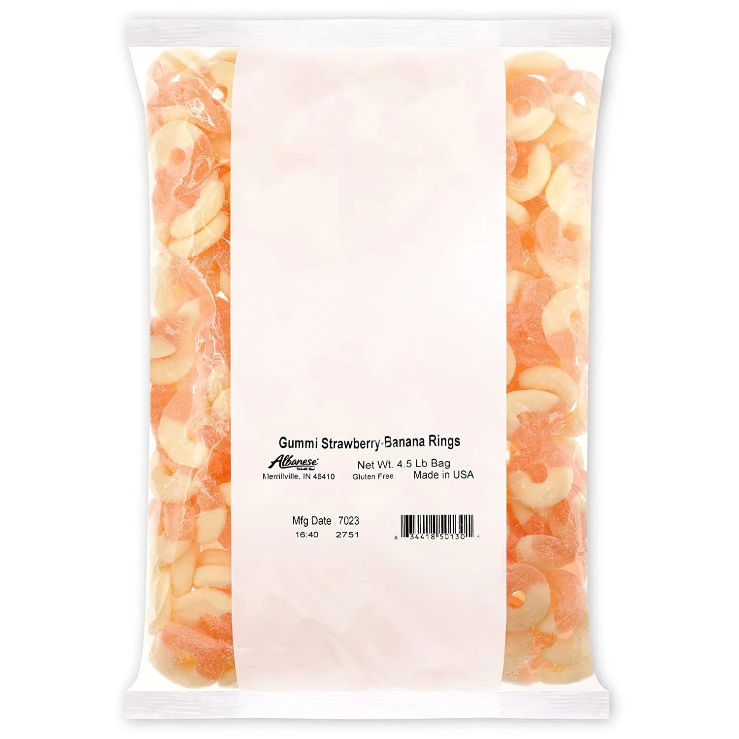 Gummi Strawberry Banana Rings 4.5 lb. Bag