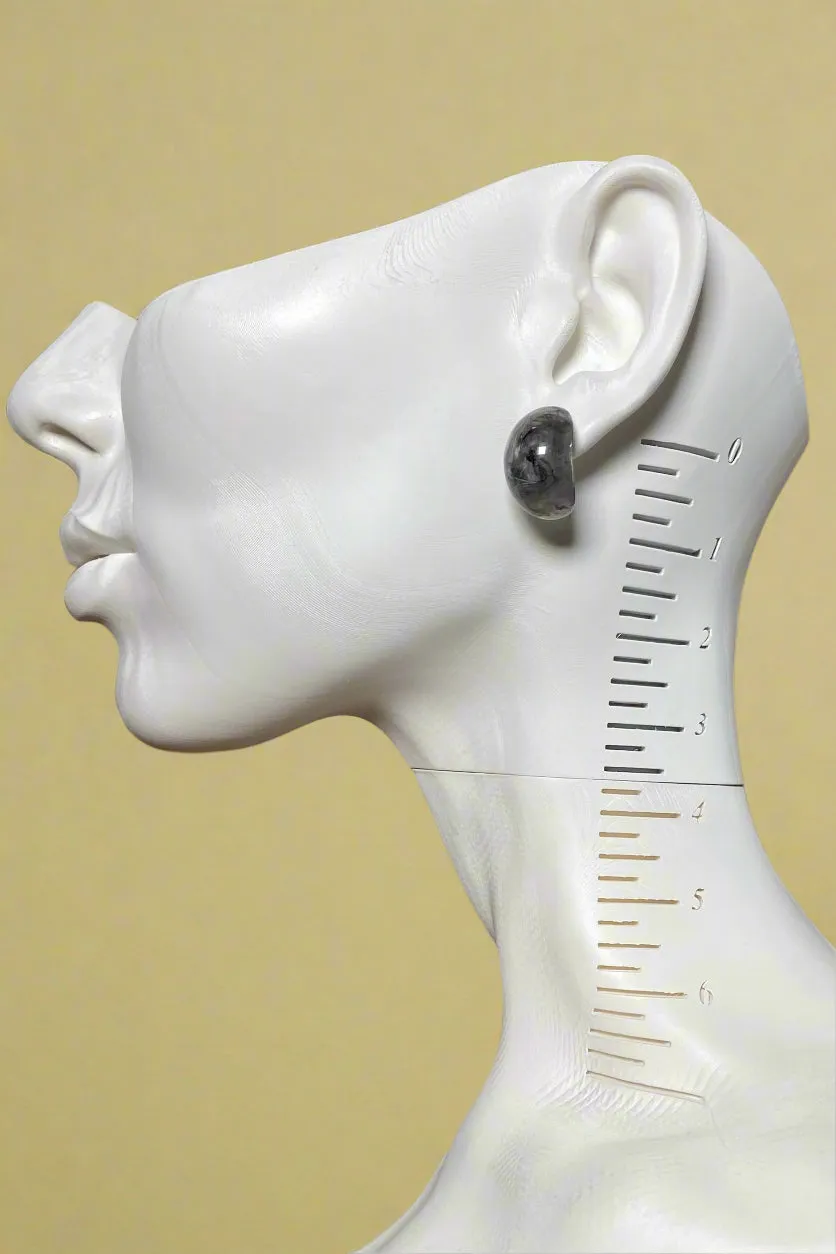 Half Hoop Earrings Charcoal