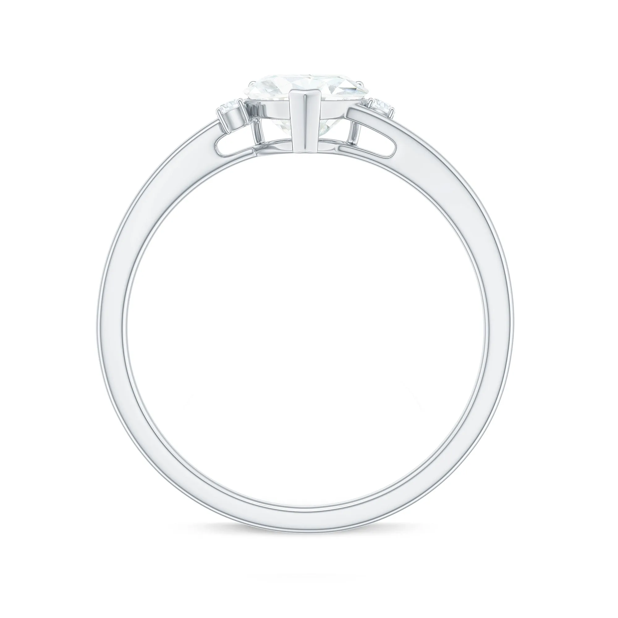 Heart Moissanite Minimal Solitaire Promise Ring in Prong Setting