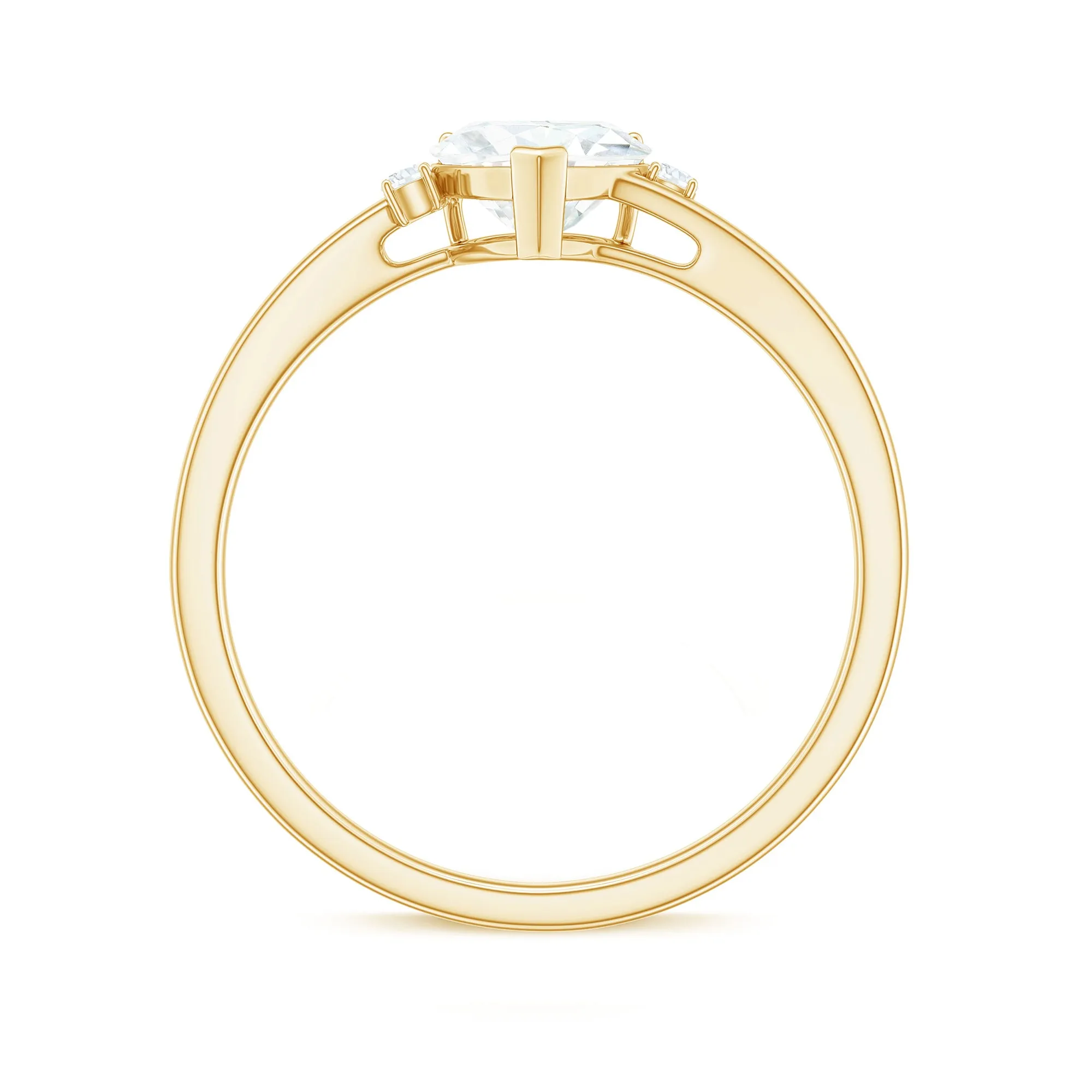 Heart Moissanite Minimal Solitaire Promise Ring in Prong Setting