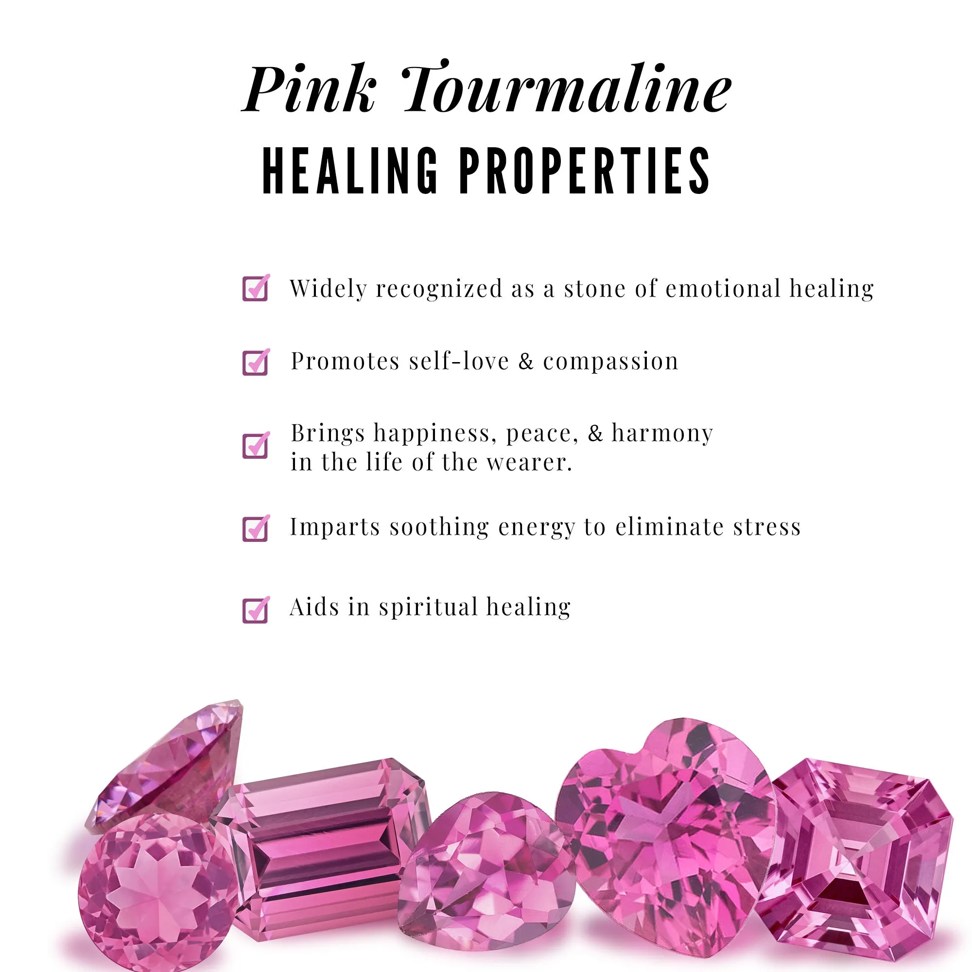 Heart Shape Half Eternity Ring with Pink Tourmaline and Diamond