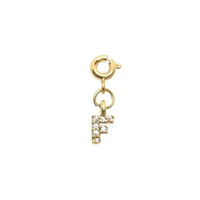 Initial F - Gold Charm