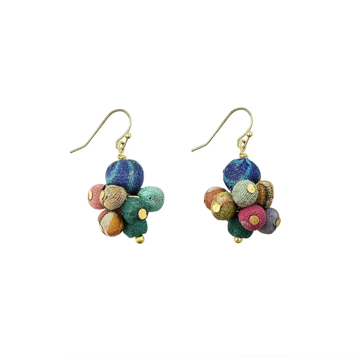 Kantha Cluster Earrings