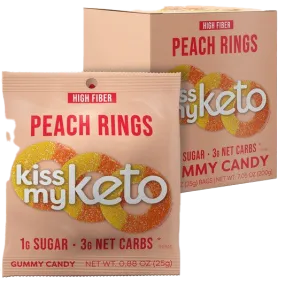 Kiss My Keto Peach Rings Keto Gummies - 8 x 25g