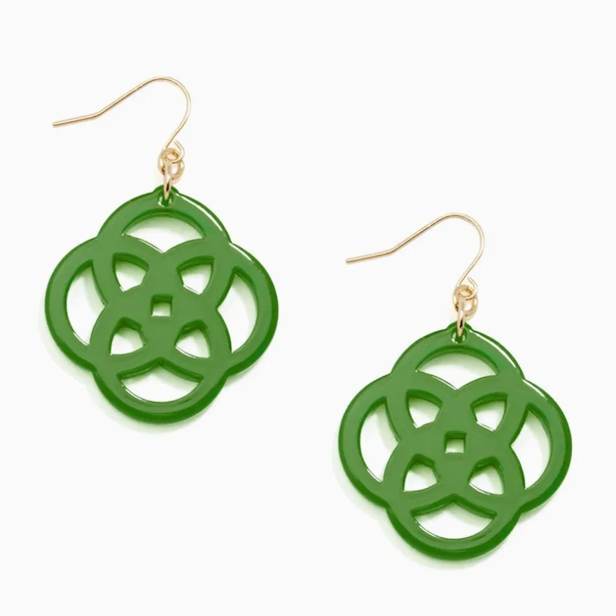 Lena Clover Drop Resin Earrings