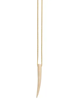 Long White Wood Horn Necklace