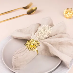 Luxury Flora Gold Napkin Rings (Set of 6)