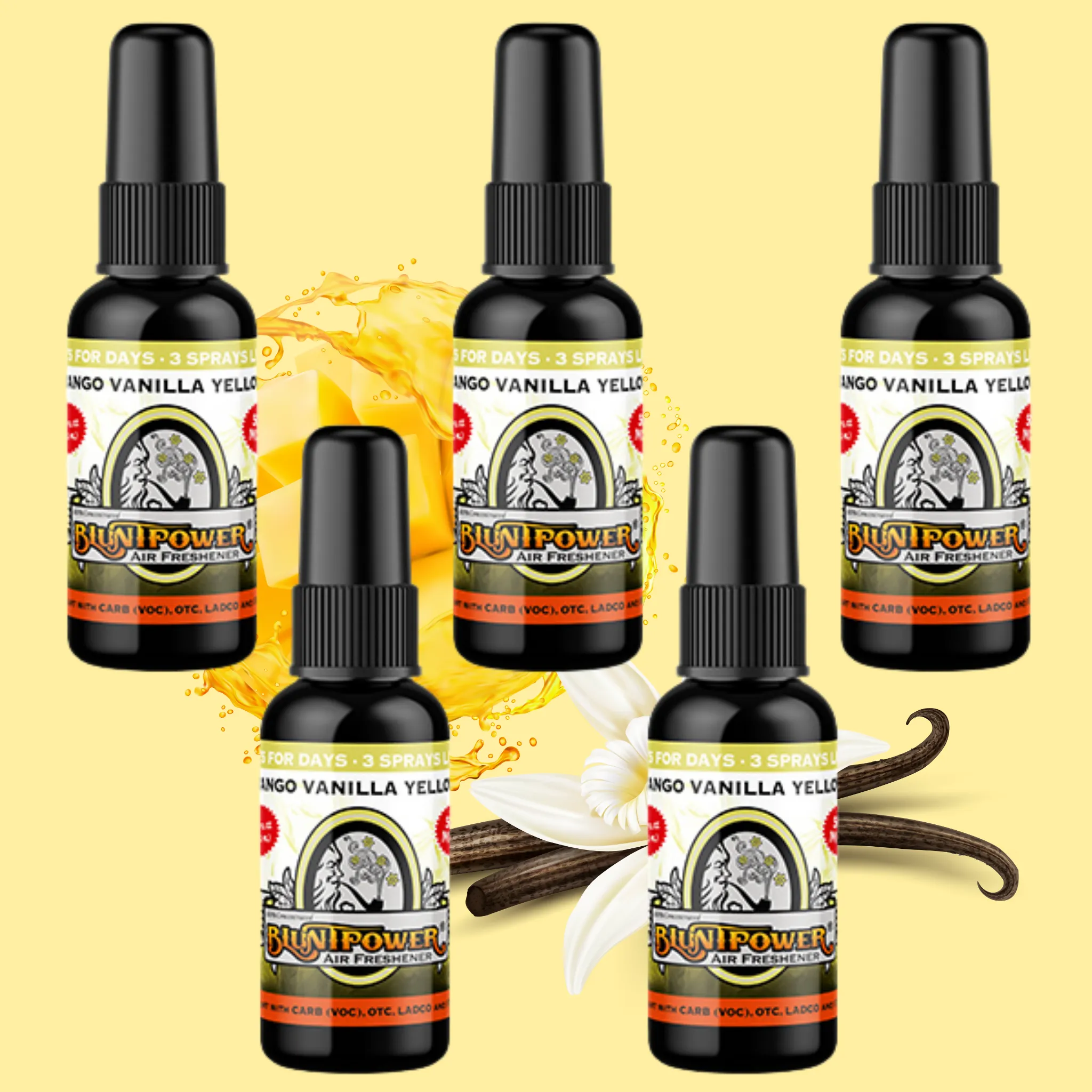 Mango Vanilla Yellow Air Freshener Bundle (5 Pack)