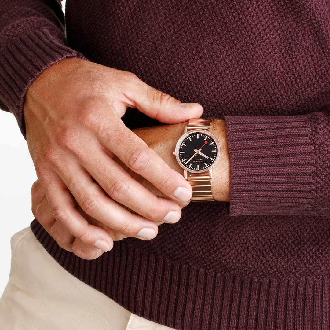 MONDAINE CLASSIC, 36MM, ROSE GOLD WATCH A660.30314.16SBR