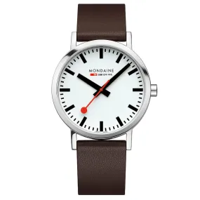Mondaine Classic 40mm Brown Vegan Grape Leather, A660.30360.11SBGV