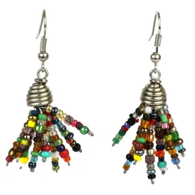 Multicolor Maasai Beaded Spike Earrings Zakali Creations