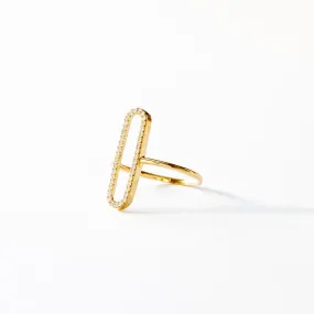 Open rectangle diamond  ring