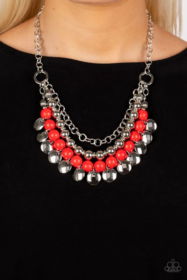 Paparazzi Necklace ~ Leave Her Wild - Red