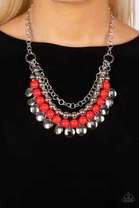 Paparazzi Necklace ~ Leave Her Wild - Red