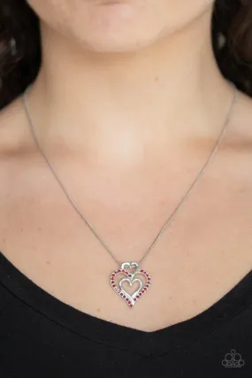 Paparazzi Necklace ~ Triple the Beat - Red