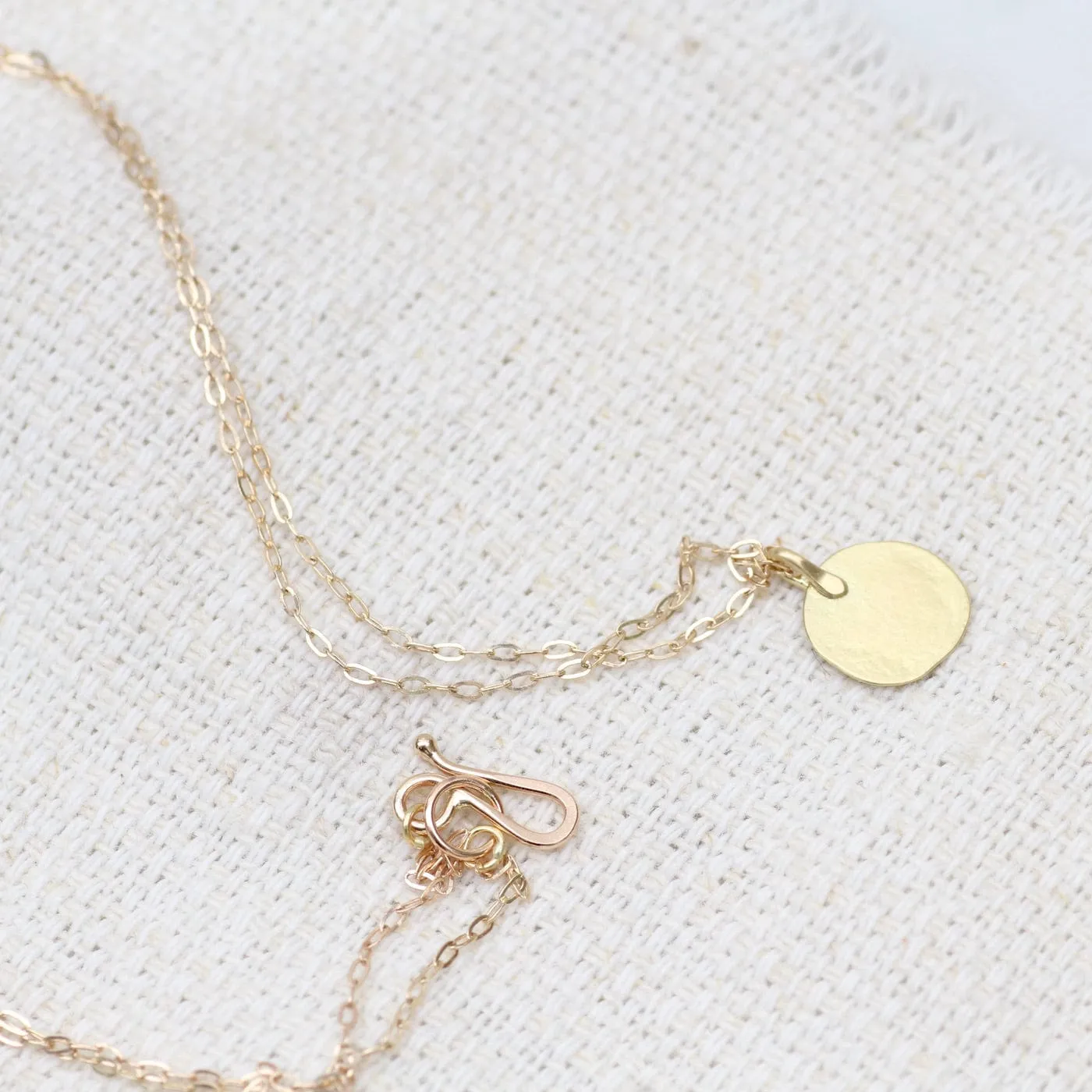Parchment Disk Necklace - 14k & 18k Yellow Gold