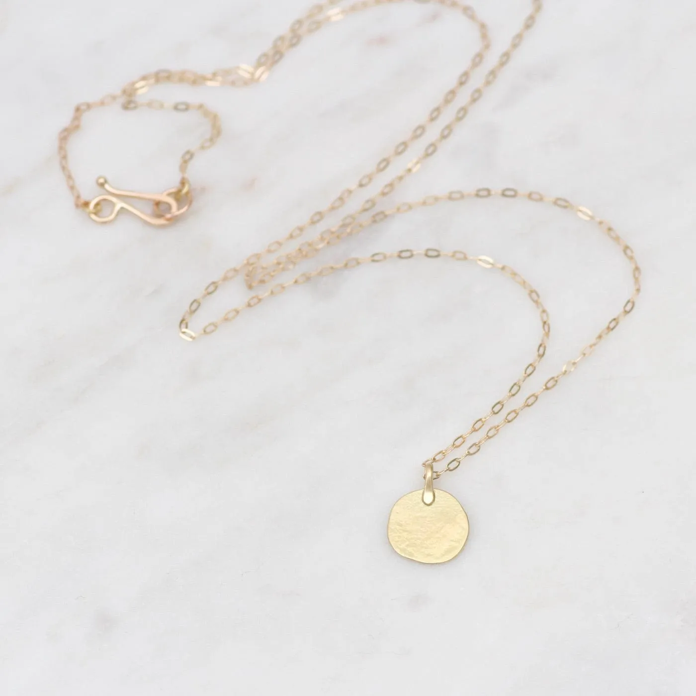 Parchment Disk Necklace - 14k & 18k Yellow Gold