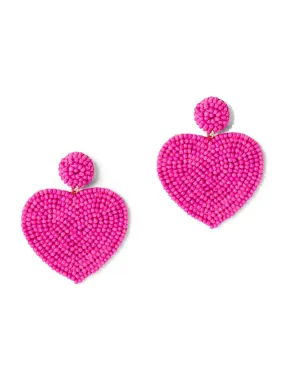Pink Heart Drop Earring