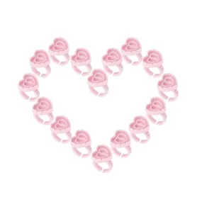 PINK HEART FANNING VOLUME GLUE RINGS PACK OF 100
