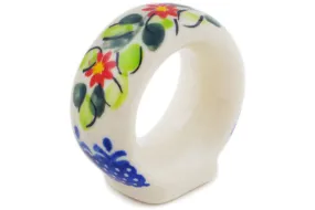 Polish Pottery 2" Napkin Ring Elegant Garland