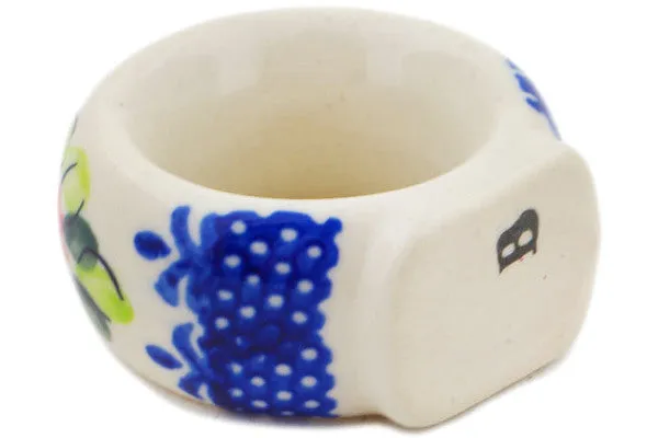 Polish Pottery 2" Napkin Ring Elegant Garland