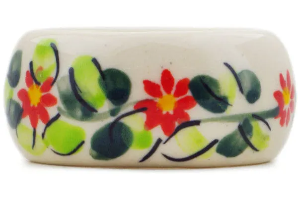 Polish Pottery 2" Napkin Ring Elegant Garland