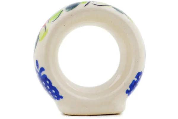 Polish Pottery 2" Napkin Ring Elegant Garland