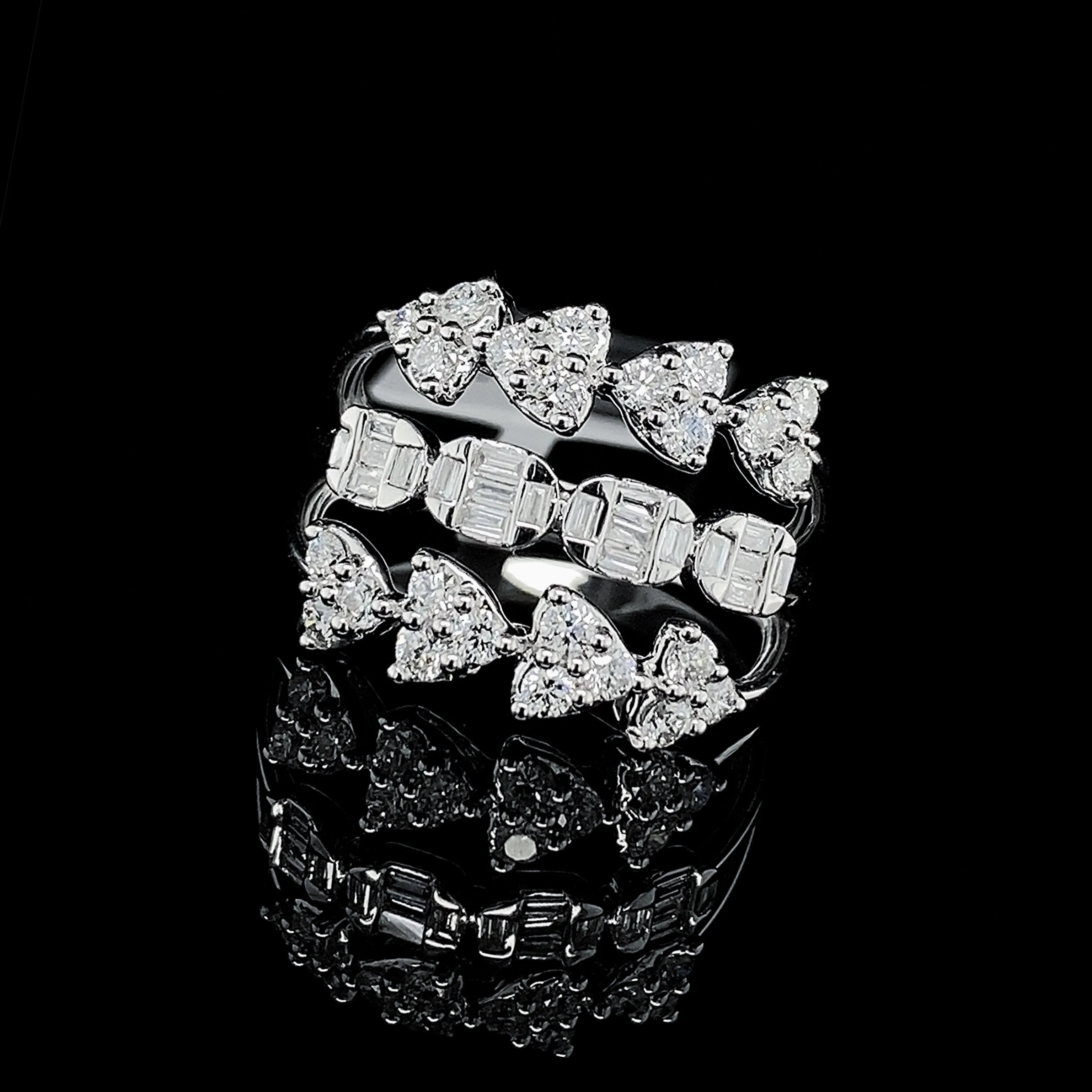 PREORDER | Heart & Oval Layered Stack Diamond Ring 14kt