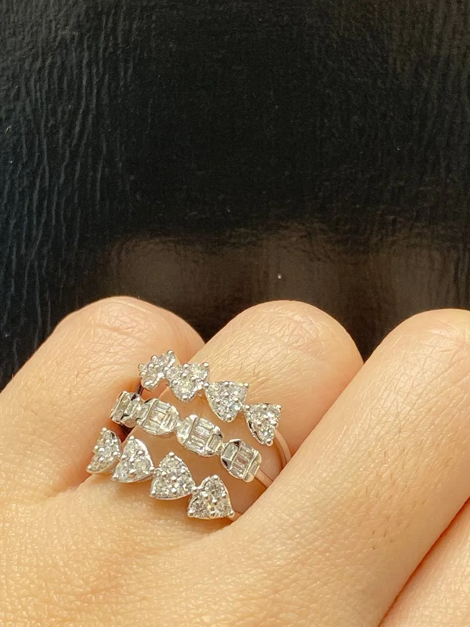PREORDER | Heart & Oval Layered Stack Diamond Ring 14kt