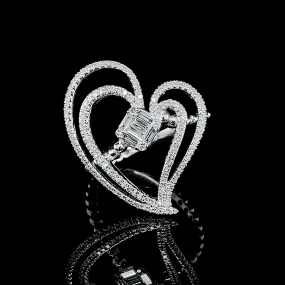 PREORDER | Heart Halo Paved Diamond Ring 14kt