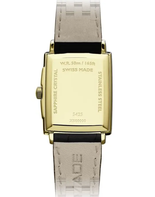 Raymond Weil Toccata Men's Classic Rectangular Gold PVD White Dial Leather Watch | 5425-PC-00300
