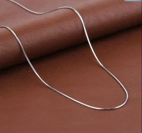 Real Solid 925 Sterling Silver Snake Chain necklaces | Silver Round Chain Necklace | Sterling Silver Ladies Snake Chain | Delicate necklace
