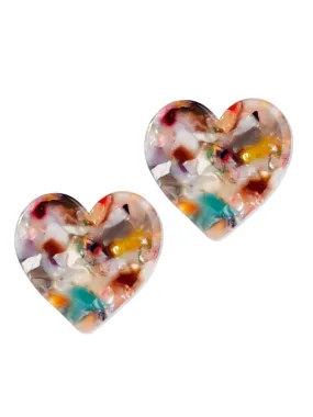 Resin Heart Post Earring