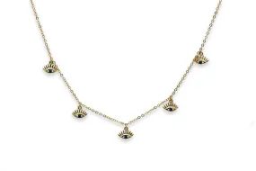 Retsina Sapphire CZ Evil Eye Sterling Silver Gold Necklace