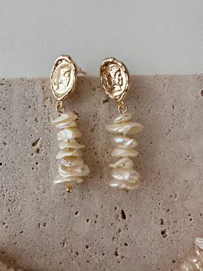 Romantic Petal Pearl Earrings|Freshwater Pearls