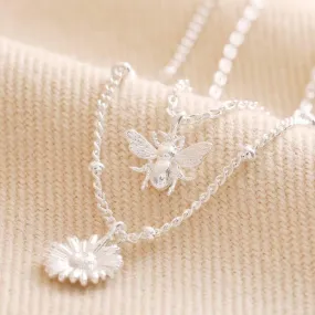 Set of 2 Daisy & Bee Necklaces
